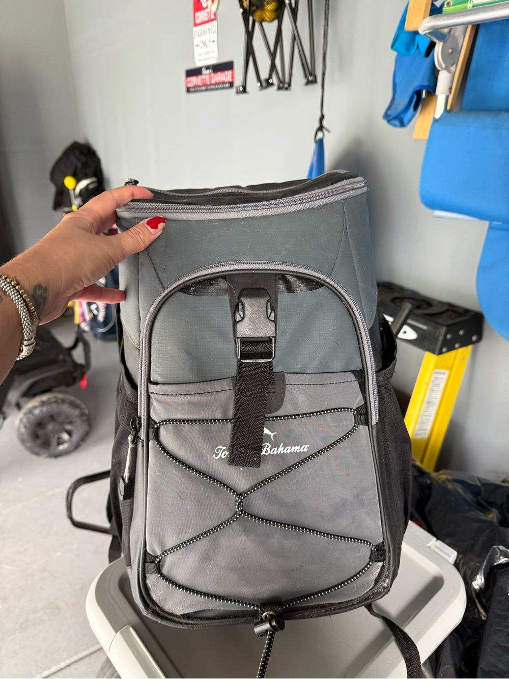 Tommy Bahama Gray and Charcoal Men's Backpack Cooler